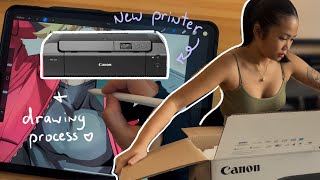 studio vlog ✦ buying a new printer testing art prints [upl. by Mellisent]