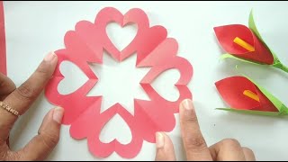 How to cut beautiful hearts 💗  diy paper heart design [upl. by Zsamot]