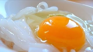 Eating Japanese food Sashimi quotTamago Mongoika somenquot ASMR Raw egg [upl. by Ydnab]