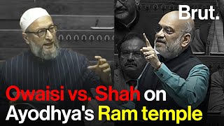 Owaisi vs Shah on Ayodhyas Ram temple [upl. by Wilow]