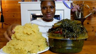 Cook and Eat With Me delicious afang soup with swallow [upl. by Sihonn108]