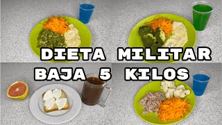 DIETA MILITAR PARA BAJAR 5 KILOS EN 3 DIASFABI CEA [upl. by Xilef]