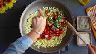 Fish Tacos with Chipotle Crema Sautéd Corn and Cherry Tomatoes [upl. by Emery]