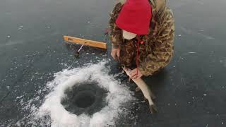 Lake Dubay Central Wisconsin Ice fishing Dec 2020 [upl. by Harts805]