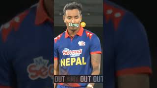 Bold out by Sompal Kami  what a bowling 😳  nepal vs us cricket shortsfeed [upl. by Zertnom]