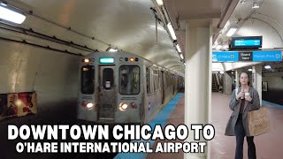 CHICAGO Train Ride From Downtown Chicago to OHare International Airport 4k 60fps  January 10 2024 [upl. by Ahtnamys318]