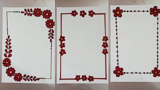 Easy Flower Border DesignsBorder Design for ProjectProject work designAssignment Frontpage design [upl. by Aivitnahs]