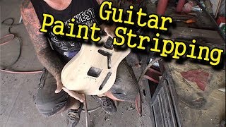 How To Strip Paint Off A Solid Body Electric Guitar [upl. by Hofstetter]