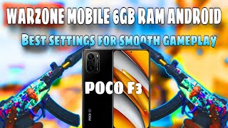 SNAPDRAGON 870 5G  6GB RAM ANDROID POCO F3 WARZONE MOBILE GAMEPLAY BEST FPS GRAPHICS SETTINGS [upl. by Fraya]