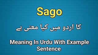 Sago meaning in urduhindi sago k kia matlab hai sagi in sentence How to pronounce sago [upl. by Annawit]