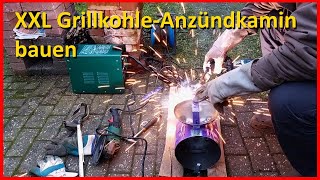 XXL GrillkohleAnzündkamin bauen  schweißen extra großer Anzündekamin DIY Anleitung [upl. by Adnylam]