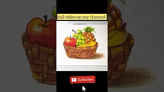 fruit basket drawing  oilpastel drawing drawing drawing oilpastel viralvideo viral [upl. by Inilam44]