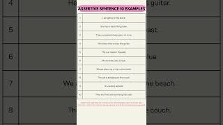 Assertive sentence 10 examples  Boost Your English Skills 10 Assertive Sentence Examples [upl. by Eseilenna]