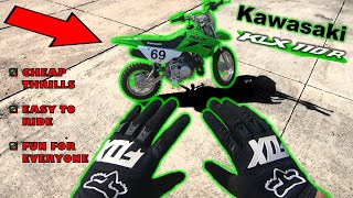 Why you NEED to BUY a Kawasaki KLX110R  Best Pit Bike  KLX vs CRF vs DRZ vs TTR  110 Wheelies [upl. by Namrehs]