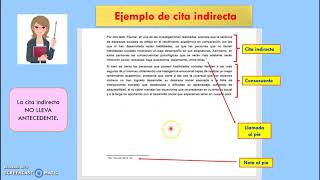 Redacción de citas directas e indirectas [upl. by Adriena]