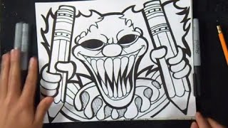 wie zu zeichnen ein Clown Graffiti [upl. by Nata175]