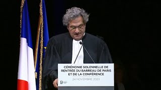 Discours de rentrée solennelle de Vincent Nioré vicebâtonnier du barreau de Paris [upl. by Akirre]