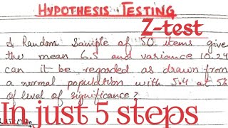 Z test hypothesis testz test hypothesis testing two tailed Hypothesis testingBBA MPA BCS [upl. by Mohammed980]