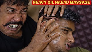 Perfect Head Massage by Asim Barber  Heavy Oil Massage  Loud Neck Cracking  Hair Cracking  ASMR [upl. by Margherita]