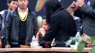 Naga Chilli Raja Mircha Eating competition at Hornbill Festival Nagaland 2013 [upl. by Morita291]