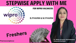 Wipro Pharmacovigilance Jobs 2024  BPharm amp MPharm Freshers Apply Now  How to Apply  Pharma Jobs [upl. by Oicneserc]