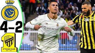 Al Nassr vs AlIttihad 42  All Goals and Highlights  2023 🔥 Ronaldo vs Benzema [upl. by Slade736]