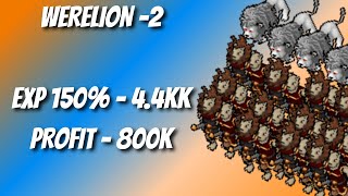 TIBIA HUNTS  EK  WERELION 2  300  44KK EXP 150  800kh PROFIT [upl. by Deena]