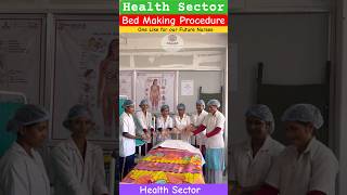 Bed Making Procedure in Nursing  Health Sector  Medical Classes nursing bedmaking viralreels [upl. by Notsehc]