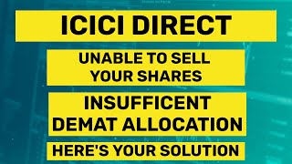 unable to sell shares in icici direct insufficient demat allocation [upl. by Nimrak389]