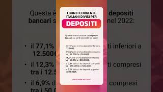 Conti correnti degli italiani divisi per depositi educazionefinanziaria finanzapersonale [upl. by Adnaloy]