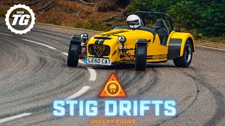 STIG DRIFTS Caterham 620R 545kg and 310hp in the wet  Top Gear [upl. by Pirri]