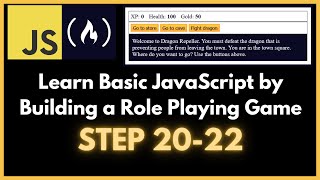 freecodecamp  Learn Basic JavaScript by Building a Role Playing Game  step 2022 🔇No audio [upl. by Stetson]