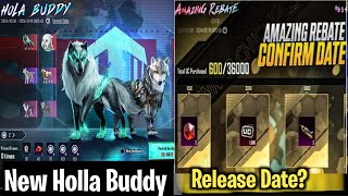 New Amazing Rebate Event Confirm Release Date New Wolf Hola Buddy Companion Is Here PUBGM [upl. by Ravi]