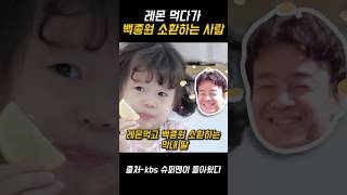 레몬먹다가 백종원 막내딸 백종원을 소환하네🤣 백종원 딸바보 슈퍼맨이돌아왔다 [upl. by Ailene]