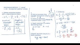 7 razred  Racionalni brojevi [upl. by Beatty]