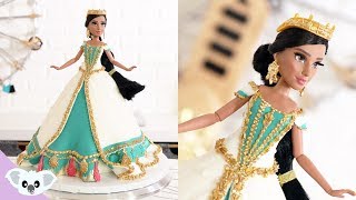 PRINCESS JASMINE DOLL CAKE  Aladdin Birthday Party Cake Art  Koalipops [upl. by Janice]