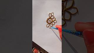 🌿🌿 Very easy Leaf round shape flower mehndi design 🌿🌿 [upl. by Bent]