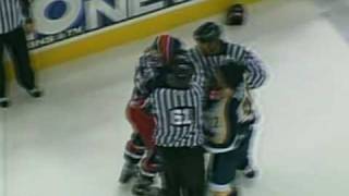 Jordin Tootoo vs OleKristian Tollefsen Nov 20 2006 [upl. by Aidnac]