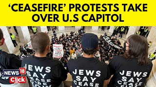 Let Gaza Live ProPalestine Jews Storm US Capitol Protest Against Israels Fury  N18V [upl. by Killarney307]