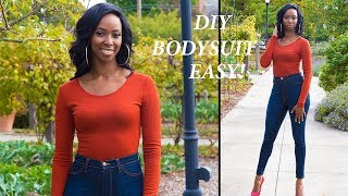 DIY Long Sleeve BodysuitLeotard Easy  Step by Step [upl. by Birmingham309]