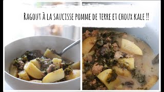 Recettes  Ragout à la saucisse pomme de terre et choux kale [upl. by Llenor]