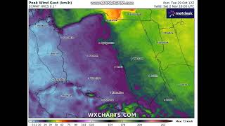 Wichura nad Polską Prognoza siły wiatru [upl. by Helbonnah]