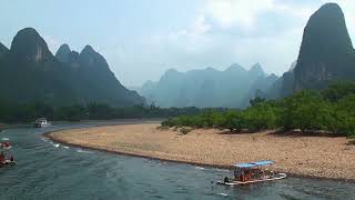 Karst landscape of Li River from Guilin to Yangshuo [upl. by Anagrom]