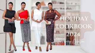 HOLIDAY LOOKBOOK  ELEGANT CHIC OUTFIT IDEAS 2024  ama loves beauty [upl. by Renard]