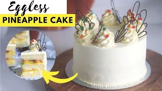 Indian Bakery Style Juicy Eggless Pineapple Cake recipe  Eggless Pineapple Pastry [upl. by Everett]