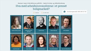 Hva med arbeidsinnvandrerne i et presset boligmarked [upl. by Ayatal]