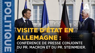 VISITE D’ÉTAT EN ALLEMAGNE CONFÉRENCE DE PRESSE CONJOINTE DE MACRON ET DU PRESIDENT ALLEMAND [upl. by Richardson25]