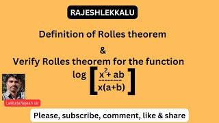 Calculus Rolles theorem problem part 1 [upl. by Aisila]