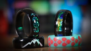 Making Custom Resin Core Inlay Rings using Dichrolam amp Opal [upl. by Alben]