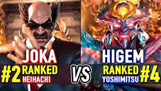 T8 🔥 JOKA 2 Ranked Heihachi vs HIGEM 4 Ranked Yoshimitsu 🔥 Tekken 8 High Level Gameplay [upl. by Levy]